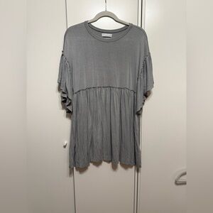 Urban Outfitters Gray Ruffle Sleeve Tunic Top